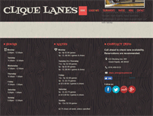 Tablet Screenshot of cliquelanes.com